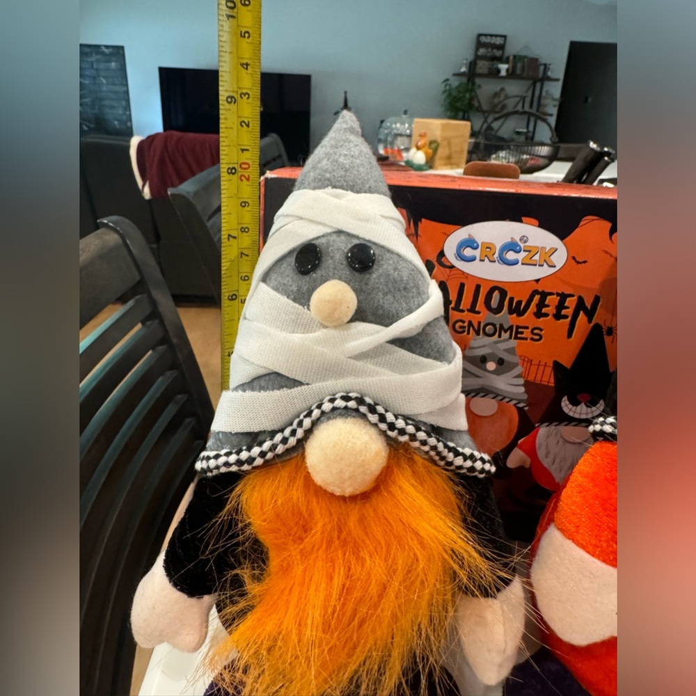 NWT set of 3 Plush Halloween Gnomes In Box - Picture 3 of 10